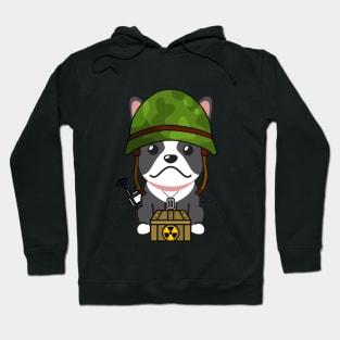 Cute french bulldog is a military pet Hoodie